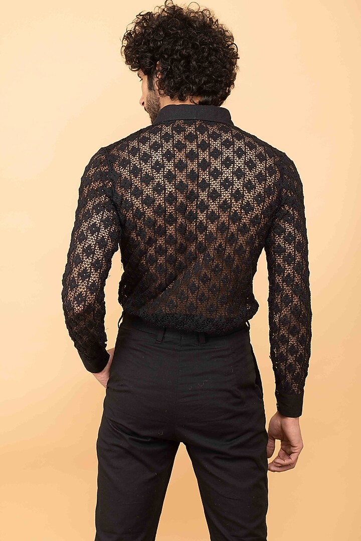 Black Cotton Co-Ord Set by Kalakaari By Sagarika Men at Pernia's Pop Up Shop