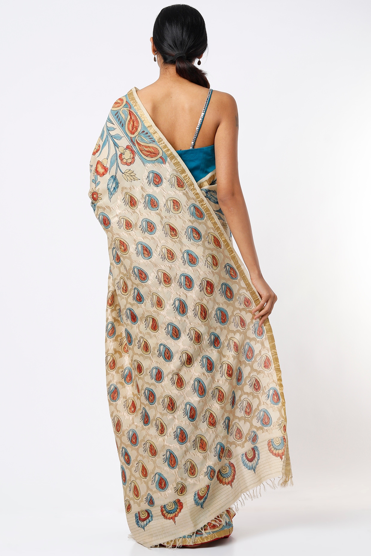 Blue Designer Kalamkari Weaving Saree, 6.3 m (with blouse piece) at Rs  799/piece in Surat