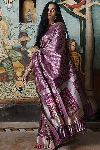 Plum Silk Saree-042