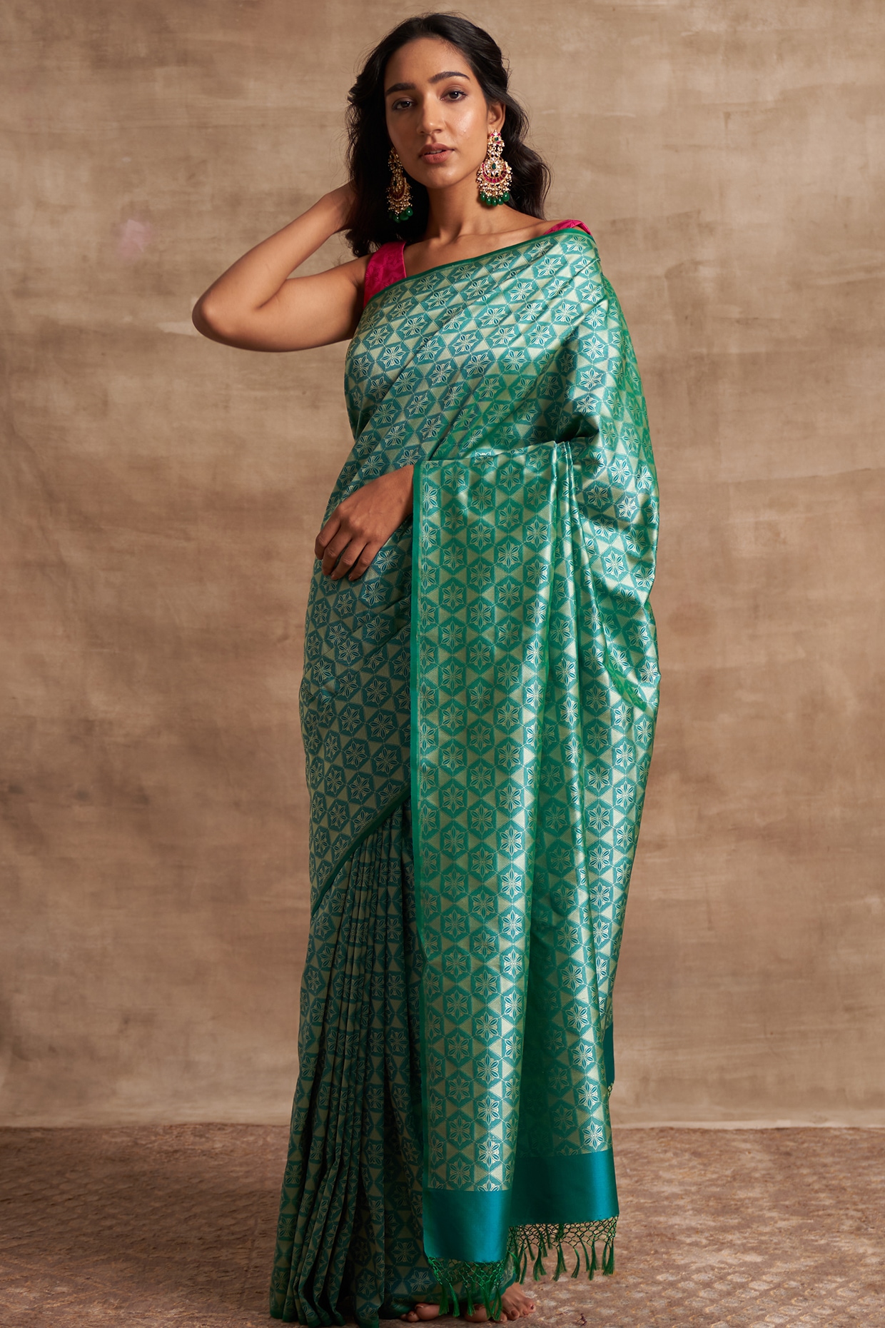 Paithani Saree in Teal Blue : SSEA75