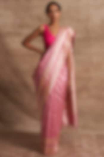 Pink Banarasi Silk Saree by Kasturi Kundal