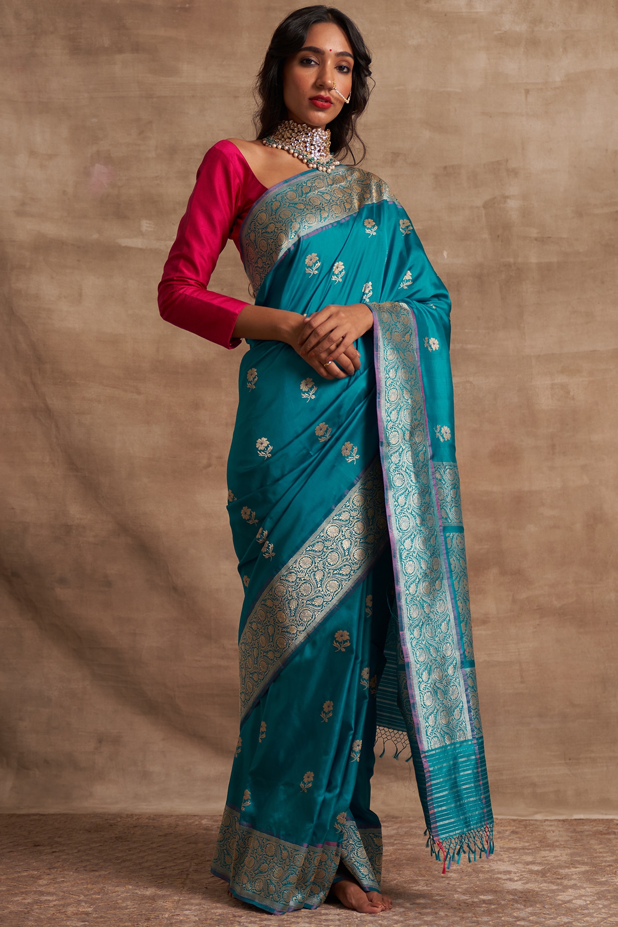 Digital Print Satin Silk Saree in Morpankhi Colour | Morpankhi Colour Sari