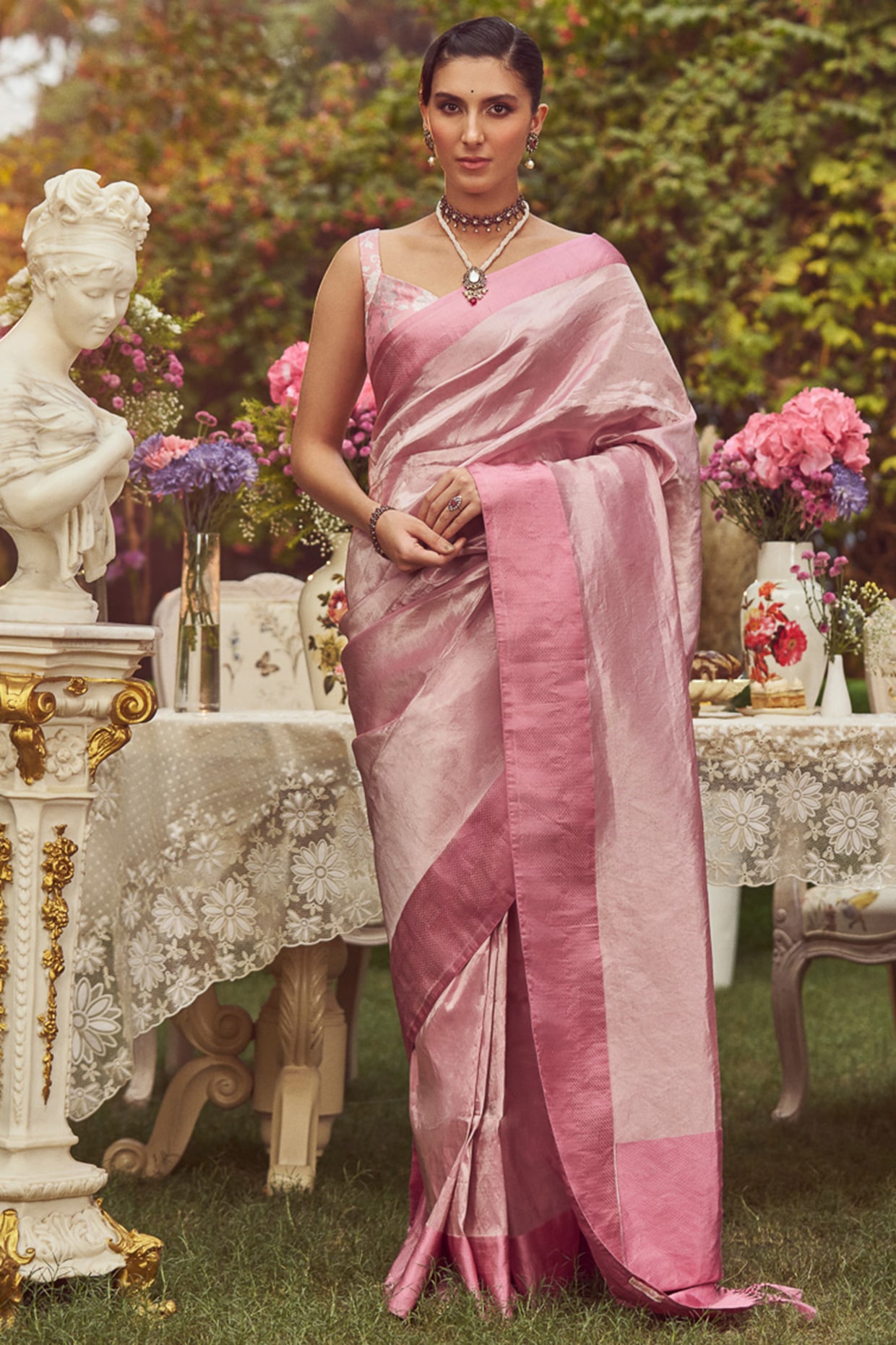 Pink Handloom Sarees Clothes Buy Pink Handloom Sarees Clothes Online at Pernias Pop Up Shop 2024