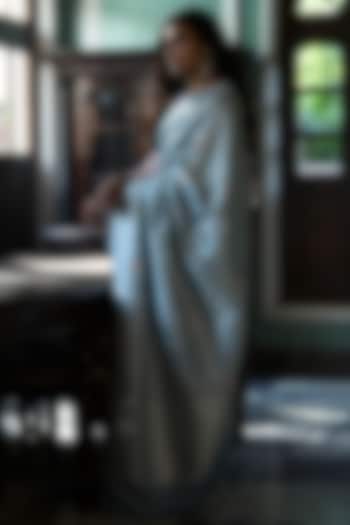 Blue Embroidered Banarasi Wedding Saree by Kasturi Kundal at Pernia's Pop Up Shop