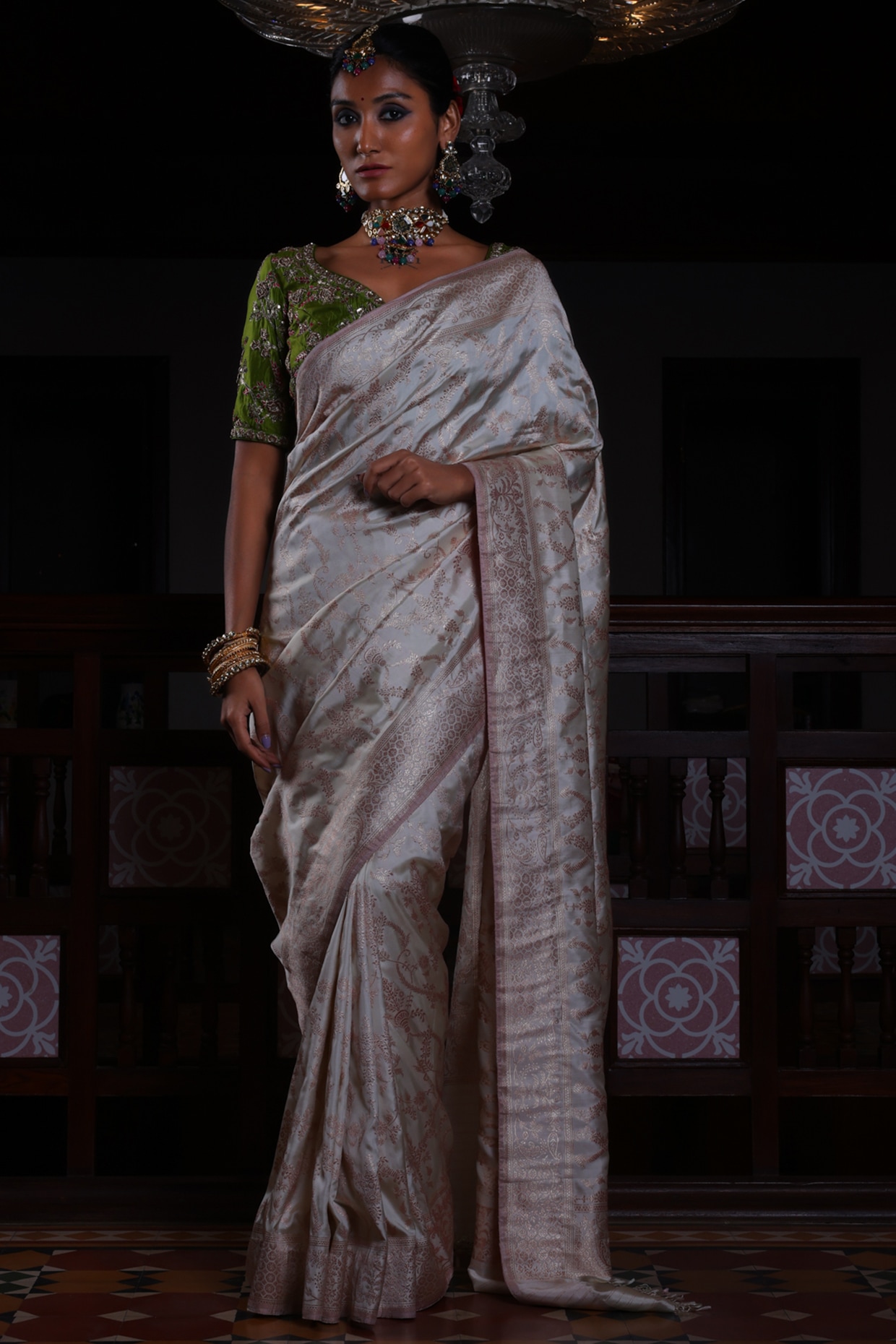 marriage white saree for wedding