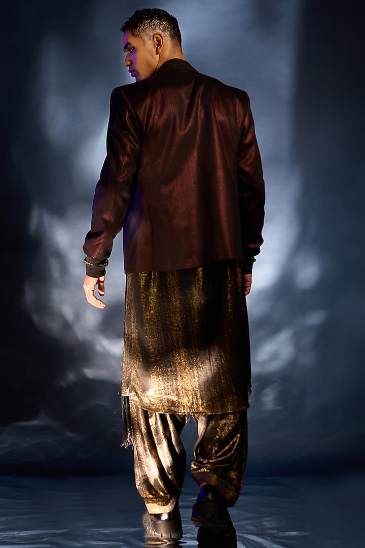 Gold Foil Pant Set by Kunal Anil Tanna at Pernia's Pop Up Shop