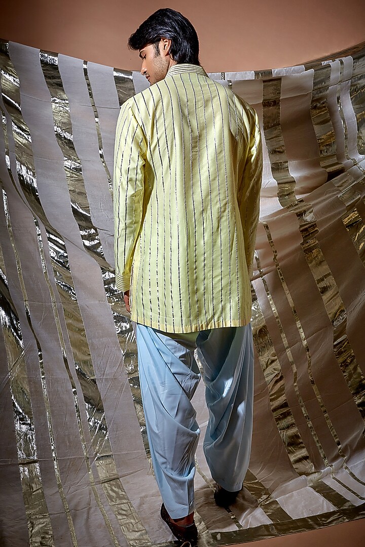 Yellow Cotton Kurta Set by Kunal Anil Tanna at Pernia's Pop Up Shop