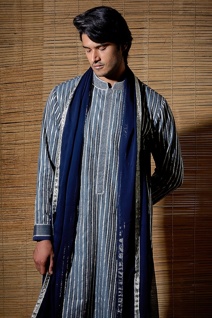 Grey Cotton Kurta Set by Kunal Anil Tanna at Pernia's Pop Up Shop
