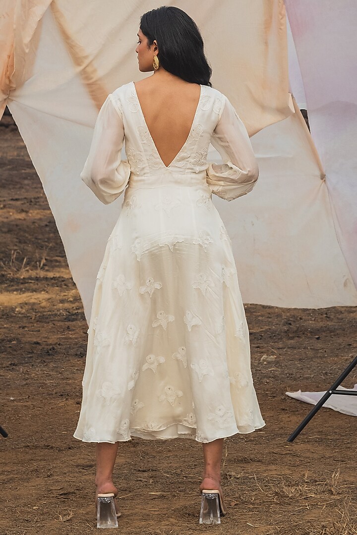 Fawn Silk Embroidered Layered Vacation Dress by Kauza at Pernia's Pop Up Shop