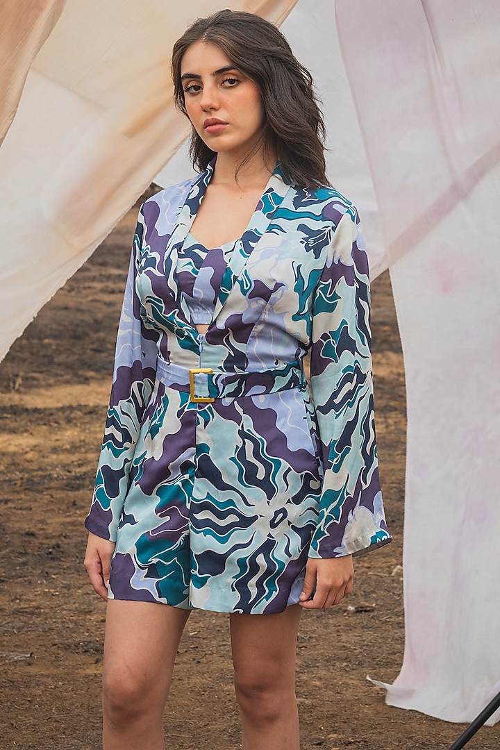 Amethyst Bemberg Satin Printed Romper by Kauza at Pernia's Pop Up Shop
