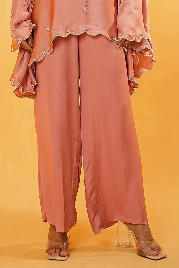 Blush Pink Modal Silk Boota Hand Embroidered Co-Ord Set by Kauza at Pernia's Pop Up Shop