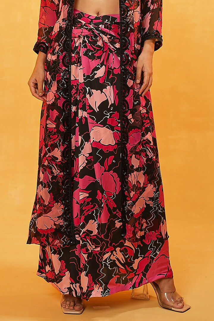 Multi-Colored Pure Organza Printed Cape Set by Kauza at Pernia's Pop Up Shop