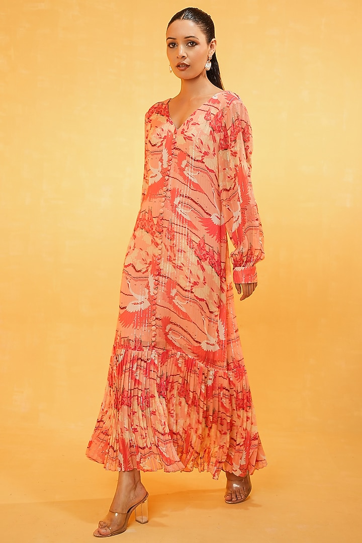 Multi-Colored Lurex Printed A-Line Summer Dress by Kauza at Pernia's Pop Up Shop