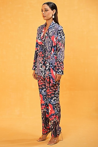 Multi-Colored Bosky Printed Blazer Set by Kauza