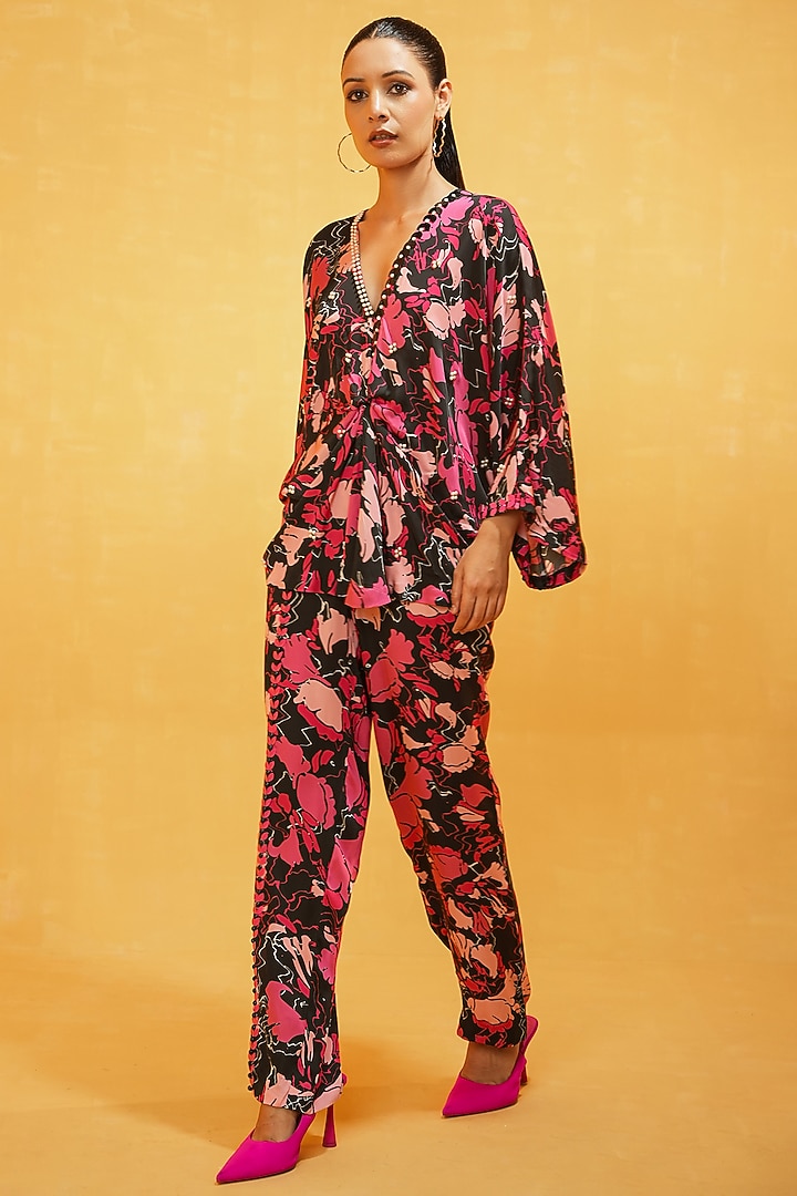 Multi-Colored Modal Silk Printed Co-Ord Set by Kauza at Pernia's Pop Up Shop