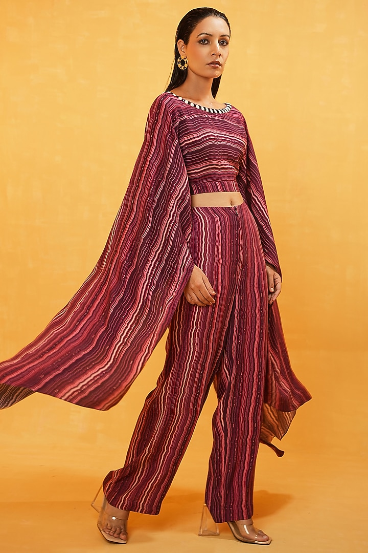 Multi-Colored Moroccan Crepe Printed Co-Ord Set by Kauza at Pernia's Pop Up Shop
