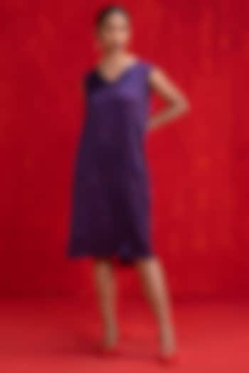 Petunia Purple Bemberg Satin Dress by Kauza