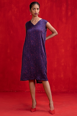 Petunia Purple Bemberg Satin Dress by Kauza