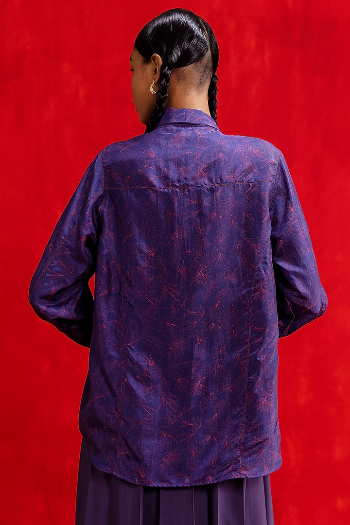 Petunia Purple Silk Shirt by Kauza at Pernia's Pop Up Shop