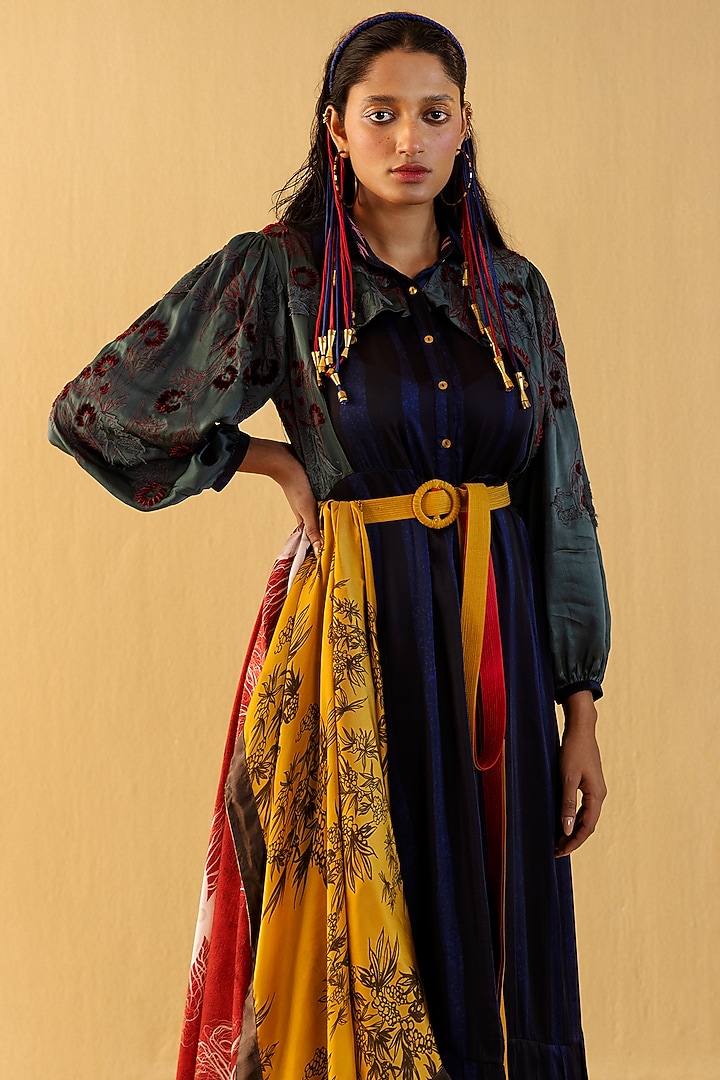 Midnight & Jasper Green Printed Vacation Dress by Kauza at Pernia's Pop Up Shop