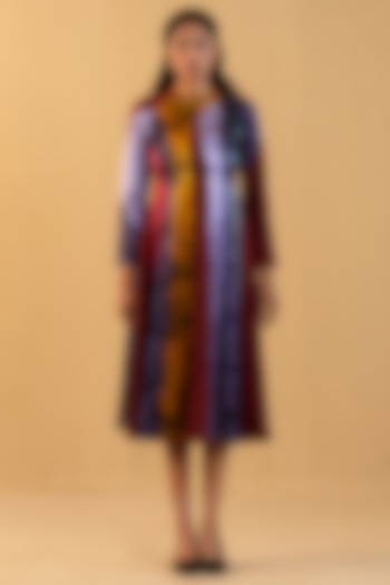 Multi-Colored Printed Panelled Dress by Kauza