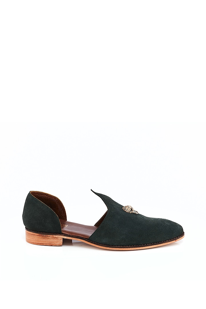 Forest Green Handcrafted Juttis by Kavith