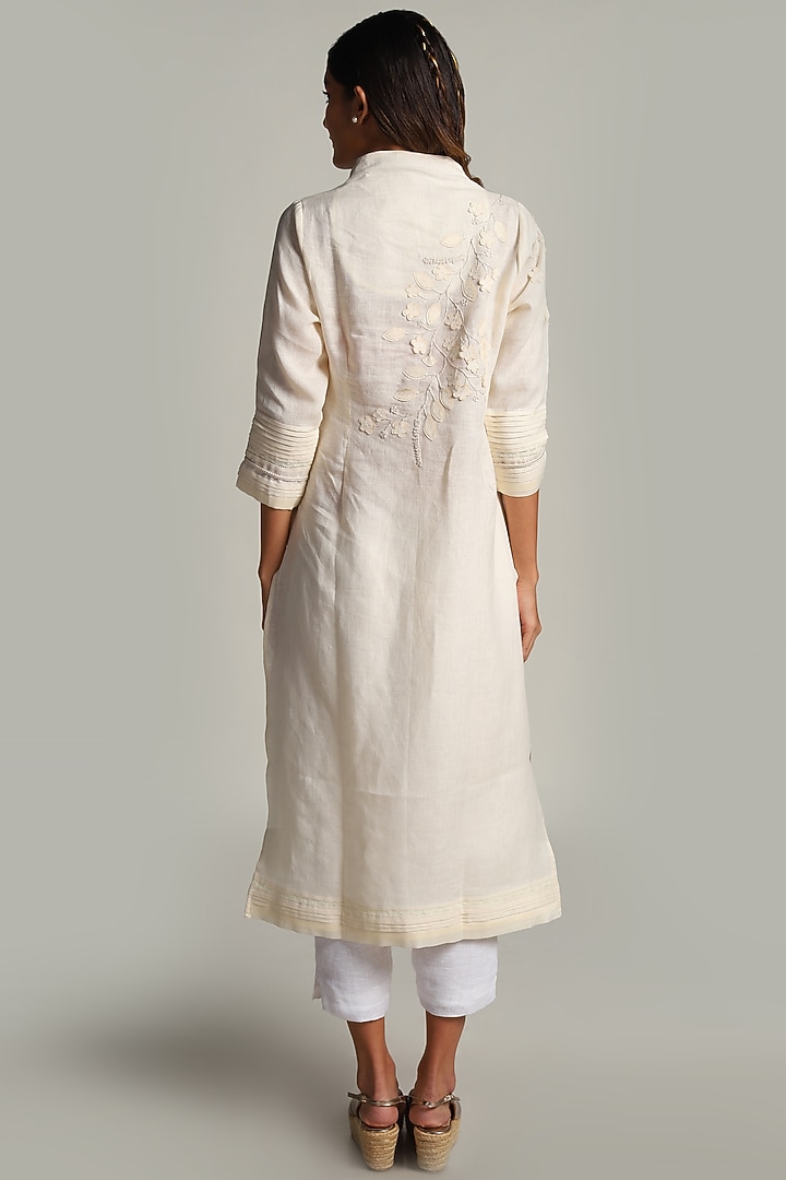 Off White Embroidered Tunic  by Kaveri at Pernia's Pop Up Shop