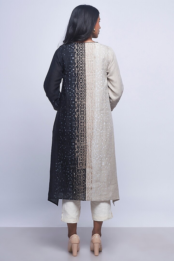 Black & White Printed Embellished Tunic by Kaveri at Pernia's Pop Up Shop