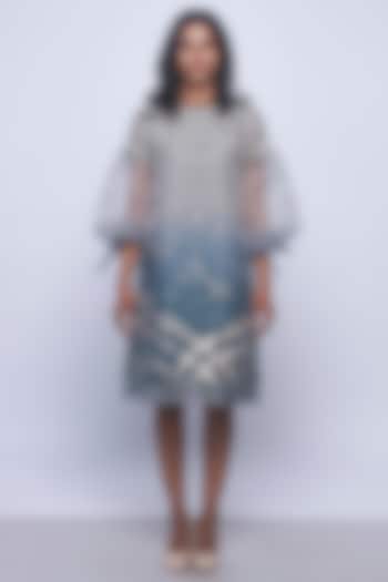 Greyish Blue Dip-Dyed Summer Dress by Kaveri at Pernia's Pop Up Shop