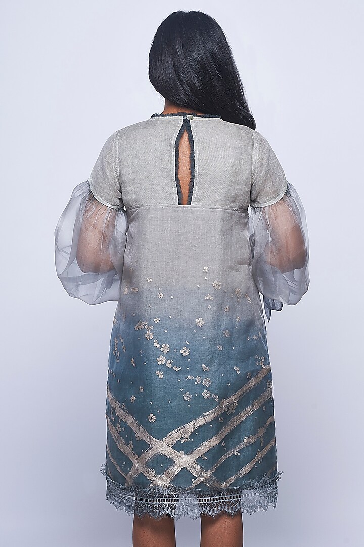 Greyish Blue Dip-Dyed Summer Dress by Kaveri at Pernia's Pop Up Shop