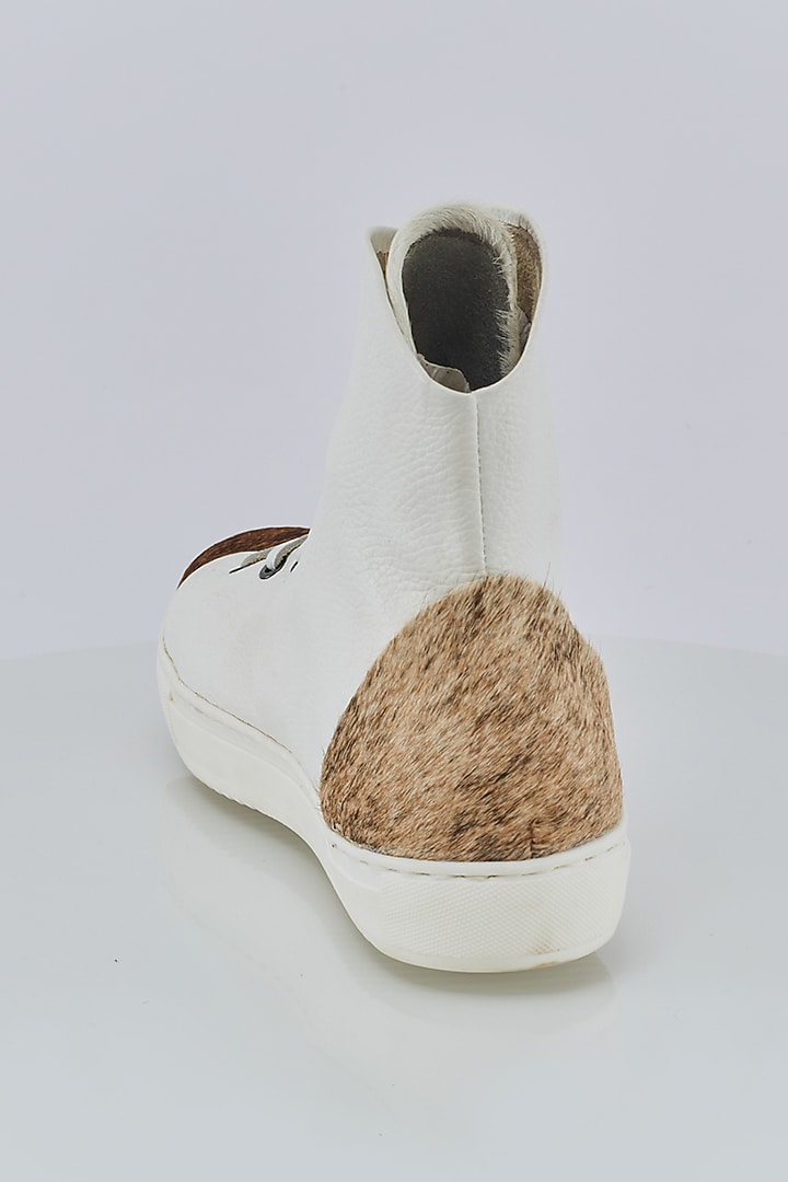 White Handcrafted Sneakers by Kavith at Pernia's Pop Up Shop