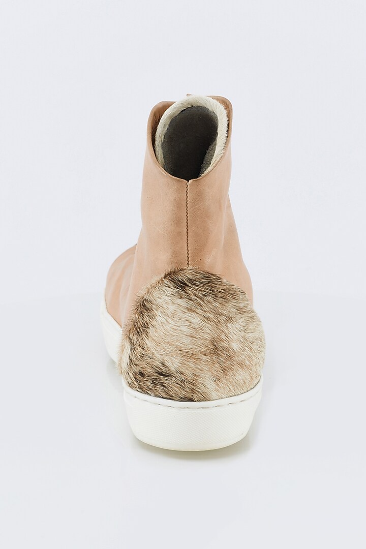 Rose Gold High Top Sneakers by Kavith at Pernia's Pop Up Shop