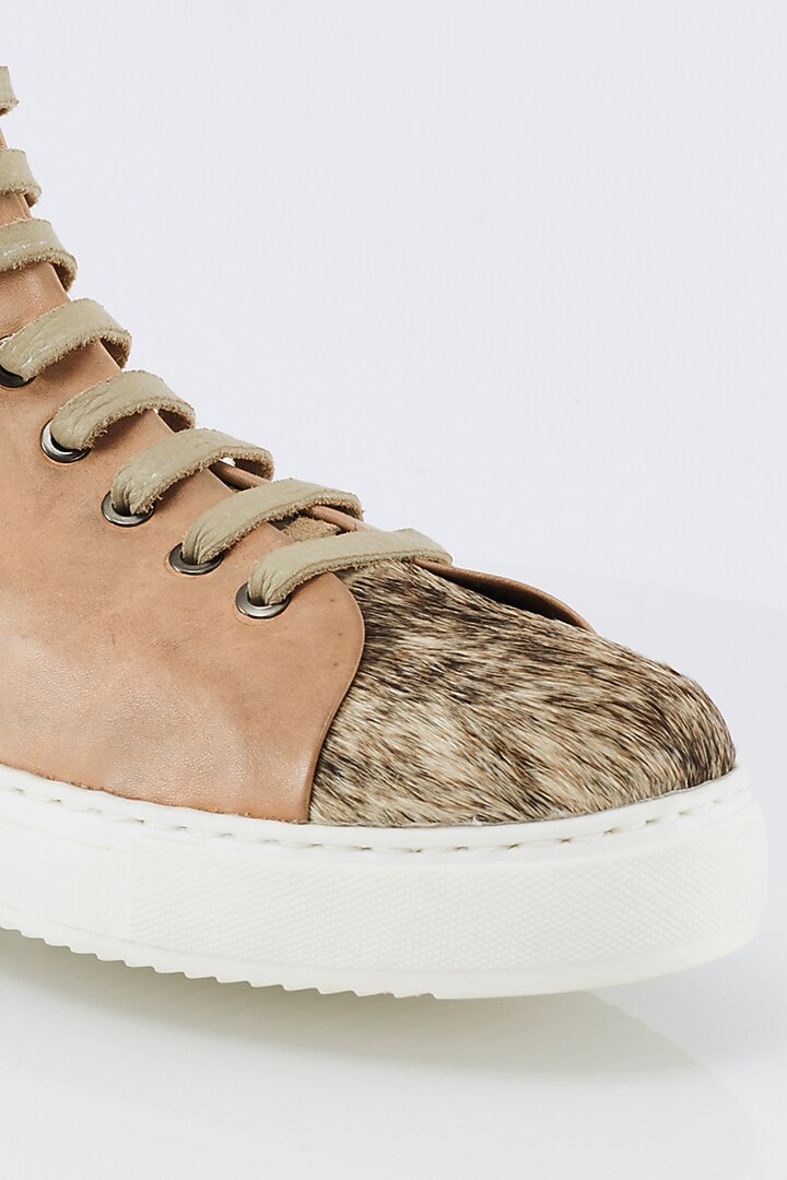 Rose Gold High Top Sneakers by Kavith at Pernia's Pop Up Shop
