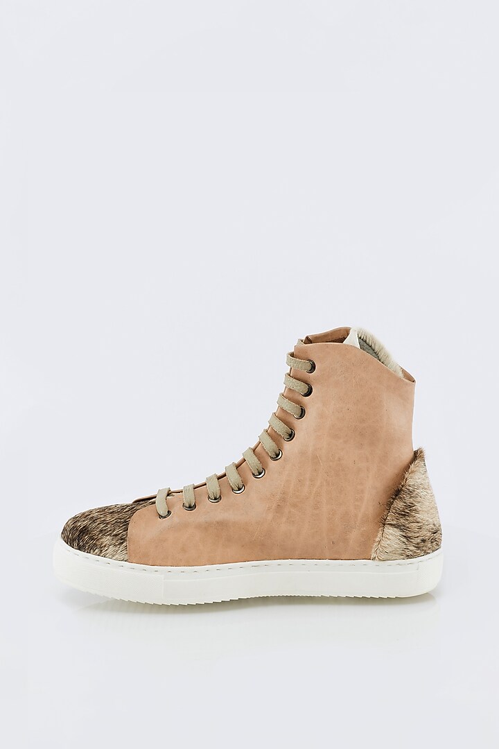 Rose Gold High Top Sneakers by Kavith at Pernia's Pop Up Shop
