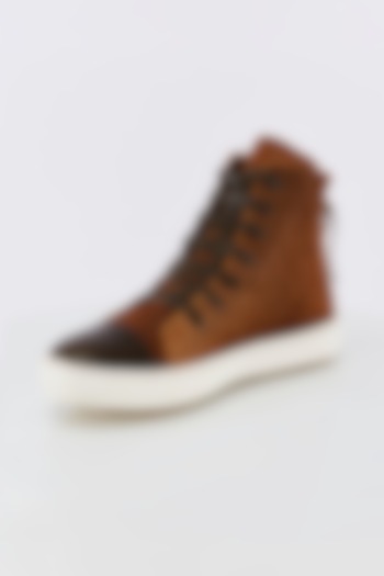 Tan High Top Sneakers by Kavith