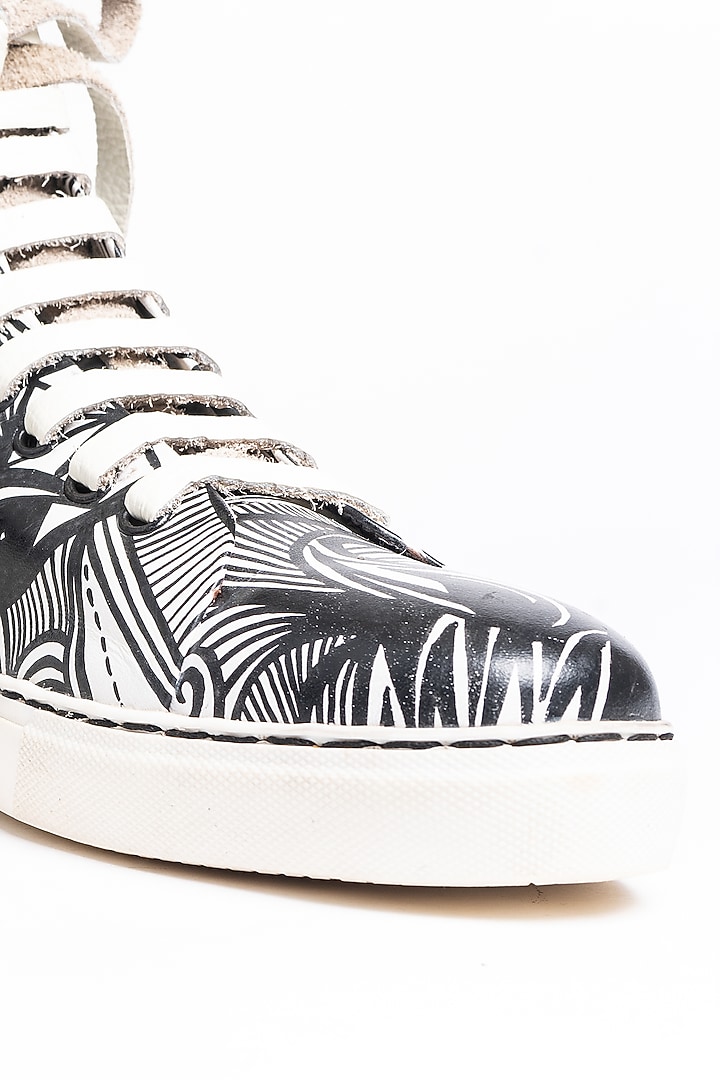 Black & White Printed Sneakers by Kavith at Pernia's Pop Up Shop