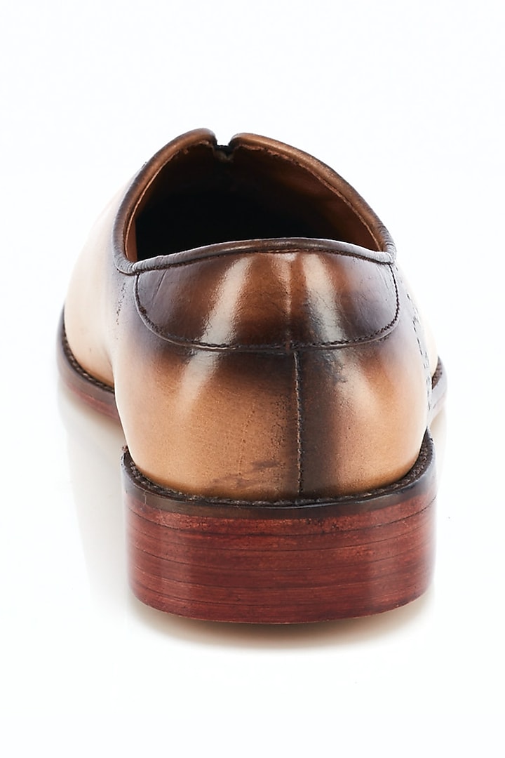 Tan Leather Formal Shoes by Kavith at Pernia's Pop Up Shop