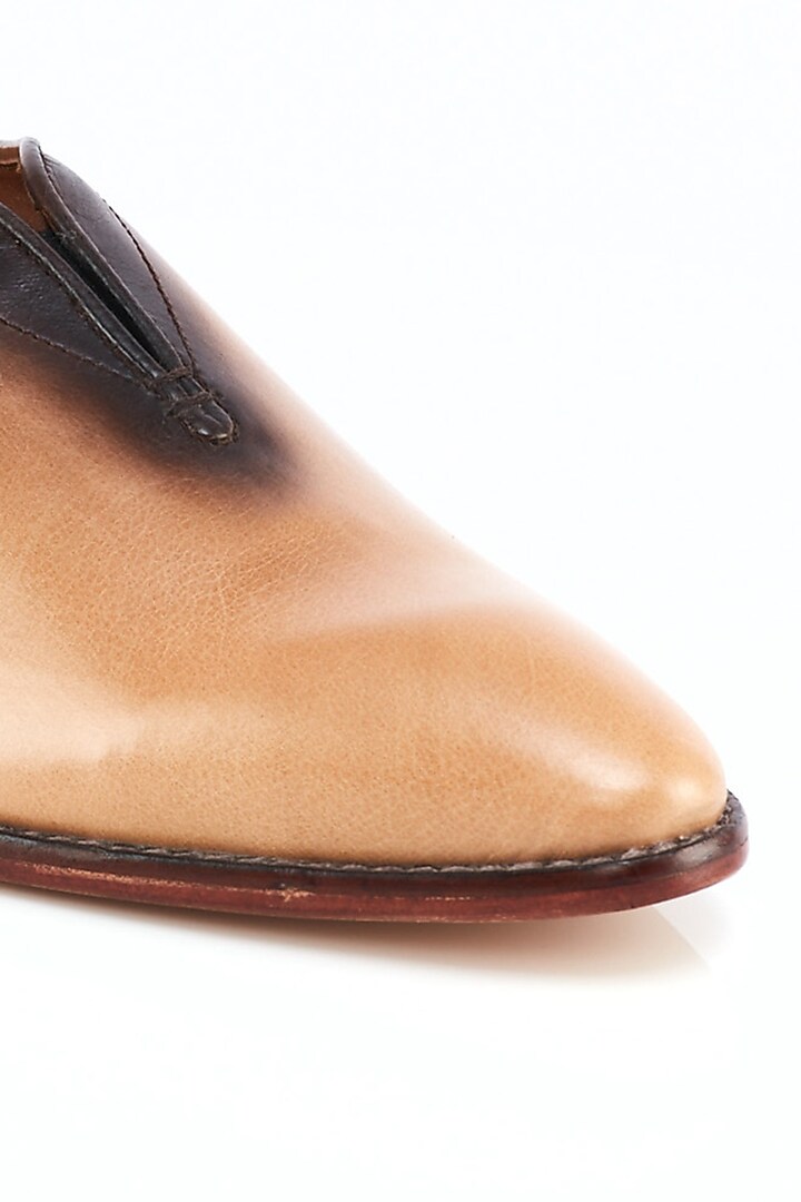 Tan Leather Formal Shoes by Kavith at Pernia's Pop Up Shop