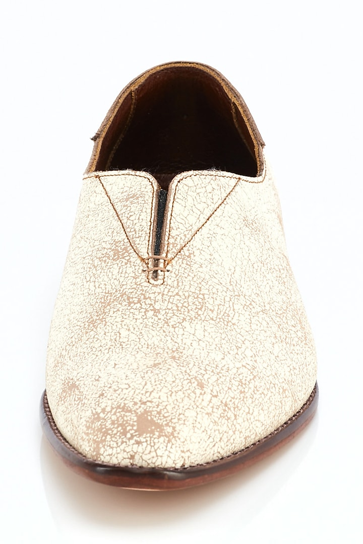 White Distressed Formal Shoes by Kavith at Pernia's Pop Up Shop