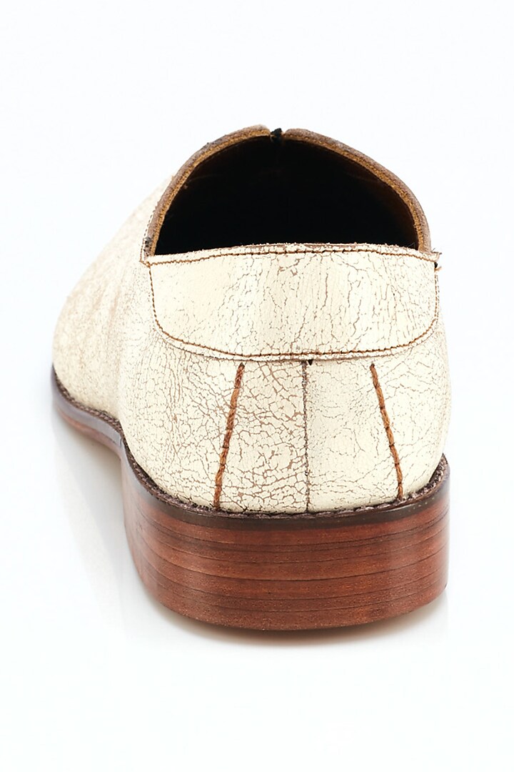 White Distressed Formal Shoes by Kavith at Pernia's Pop Up Shop