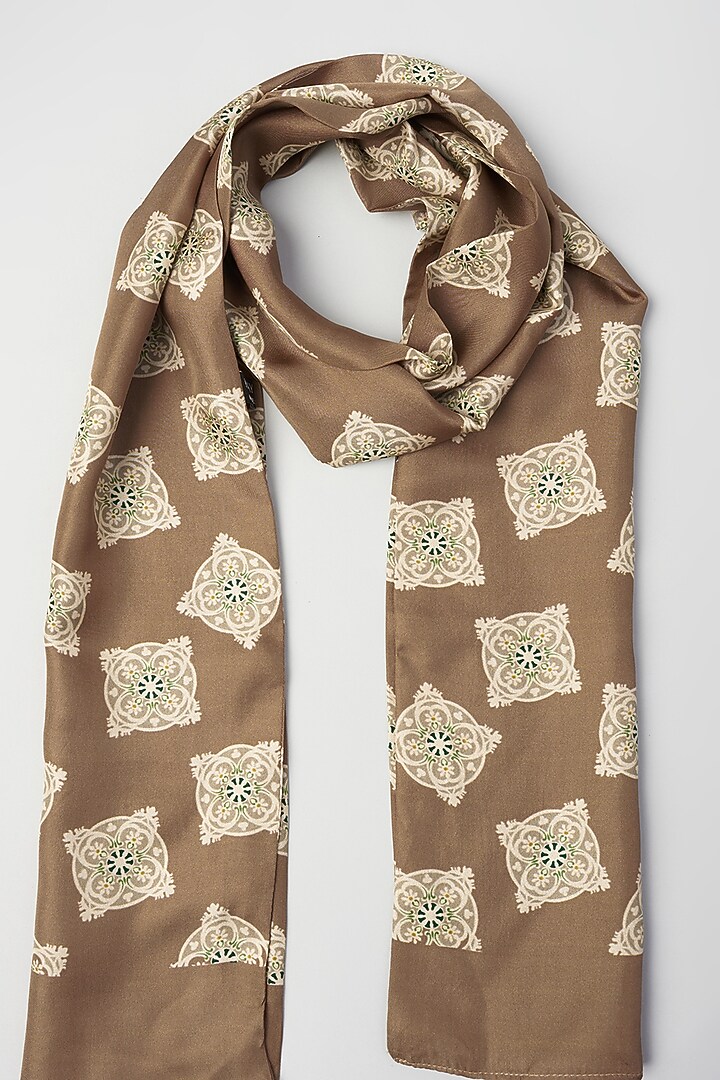 Hayward Brown Twill Silk Scarf by KAYSTLE at Pernia's Pop Up Shop