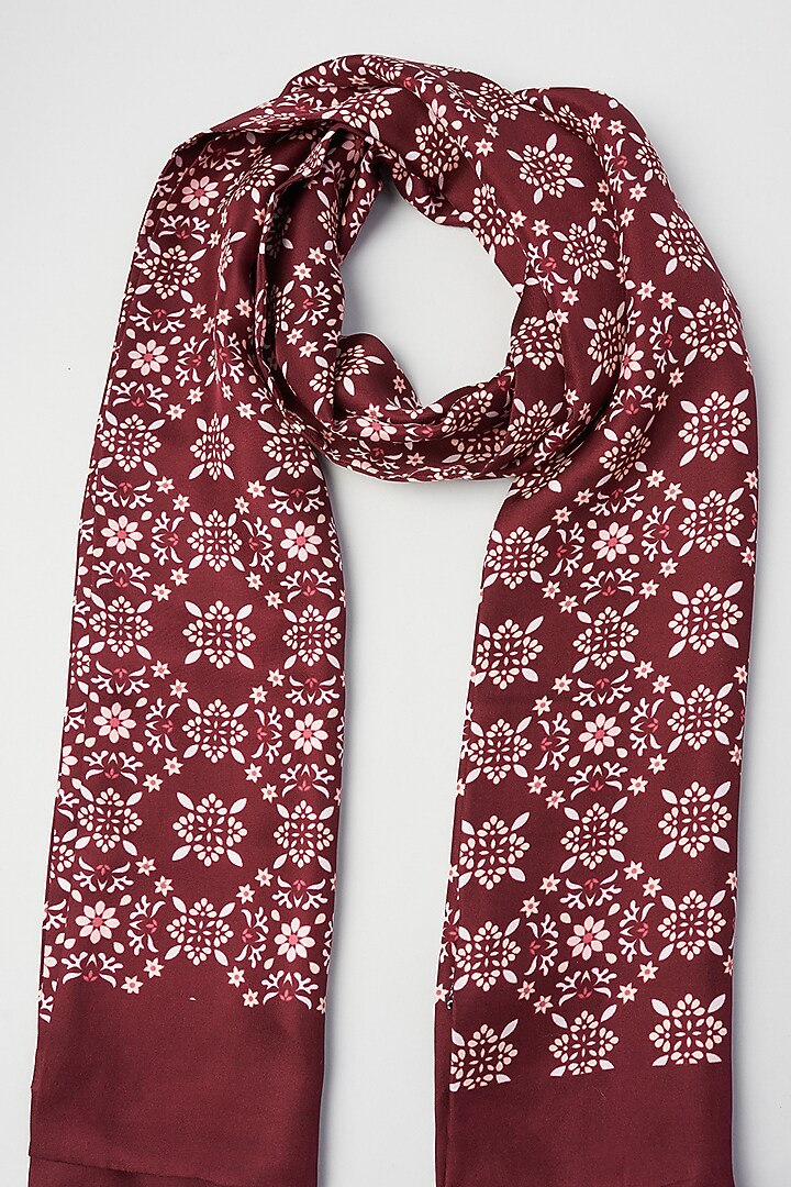 Sangria Motif Twill Silk Scarf by KAYSTLE at Pernia's Pop Up Shop