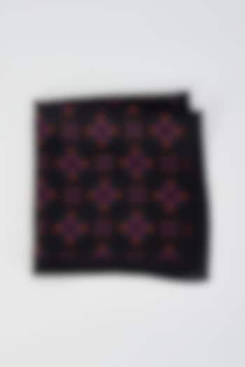 Black Twill Silk Pocket Square by KAYSTLE