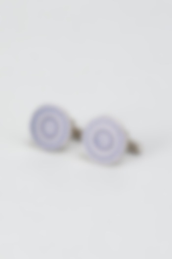 Blue & Silver Brass Handcrafted Cufflinks by KAYSTLE at Pernia's Pop Up Shop