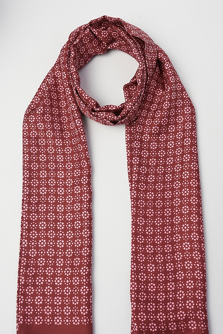 Burgundy Twill Silk Scarf by KAYSTLE at Pernia's Pop Up Shop
