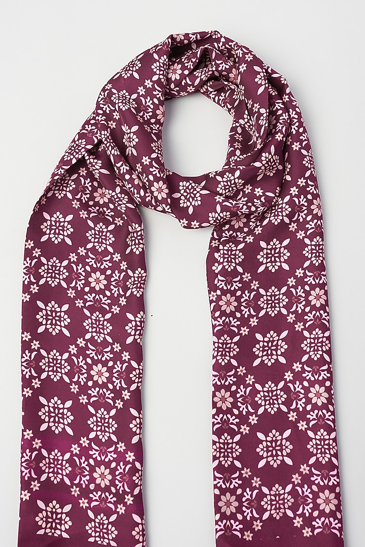 Orchid Motif Twill Silk Scarf by KAYSTLE at Pernia's Pop Up Shop