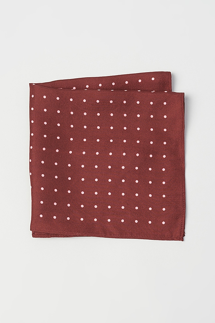 Cherry Red Twill Silk Polka Dot Scarf by KAYSTLE at Pernia's Pop Up Shop