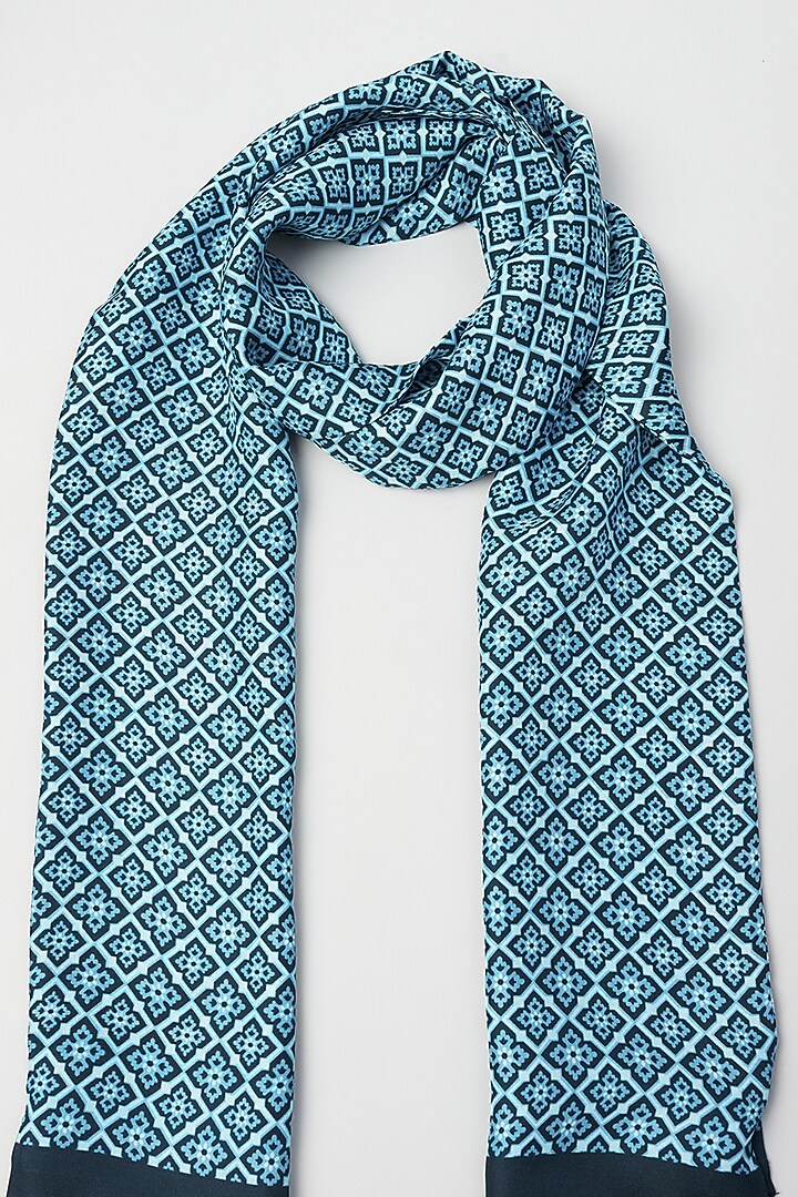Blue Twill Silk Scarf by KAYSTLE at Pernia's Pop Up Shop