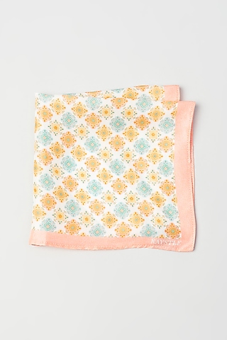 Macaroon Cream Twill Silk Pocket Square by KAYSTLE