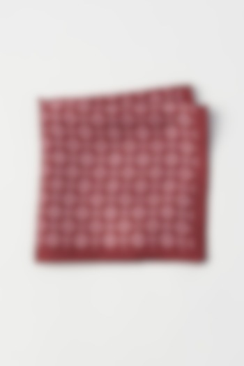 Burgundy Burst Twill Silk Pocket Square by KAYSTLE